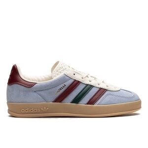 Adidas Gazelle Sneakers in Light Blue and Burgundy